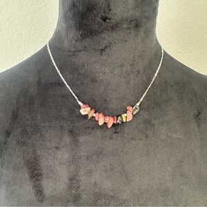 Gemelli Silver Necklace with Stone‎ Beads